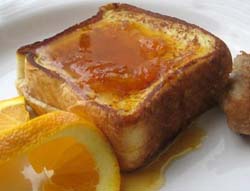 Citrus French toast with lemon vanilla syrup